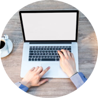 Person typing on laptop